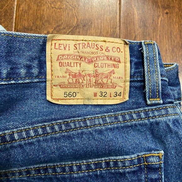 Levi's 560 Vintage Y2K Comfort Loose Fit Denim Blue Jeans Men's Size 32 x 31 - Picture 2 of 10